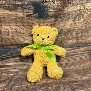 Yellow Teddy Bear with Green Bow